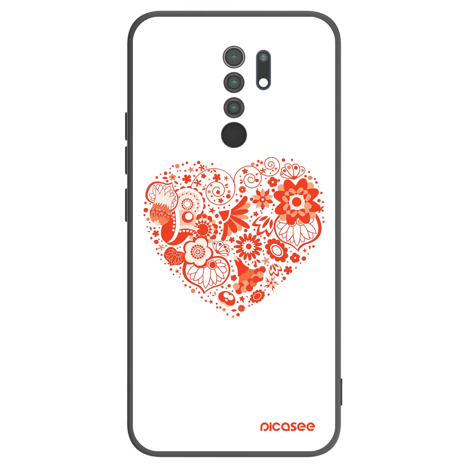 Picasee husă neagră din silicon pentru Xiaomi Redmi 9 - Big heart