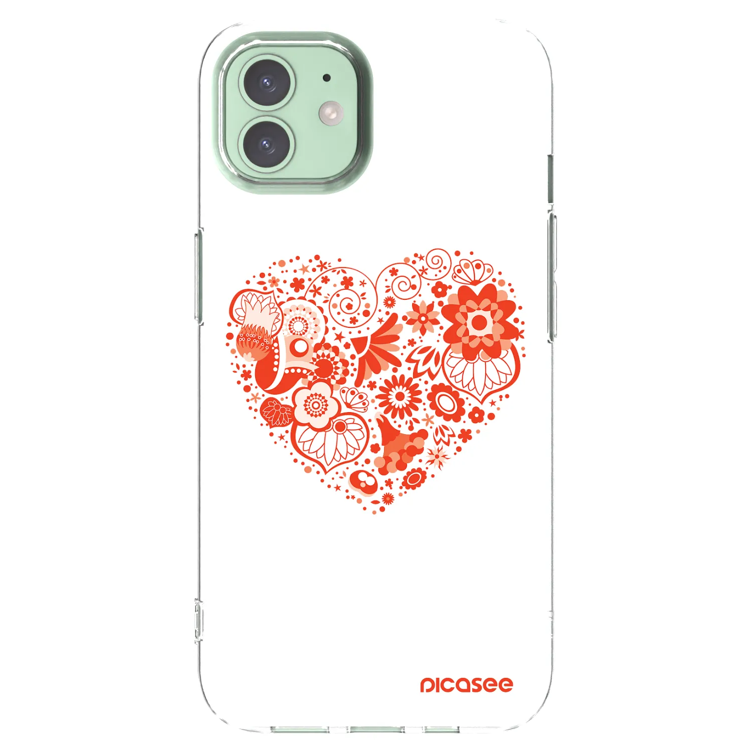 Picasee husă transparentă din silicon pentru Apple iPhone 12 Pro - Big heart