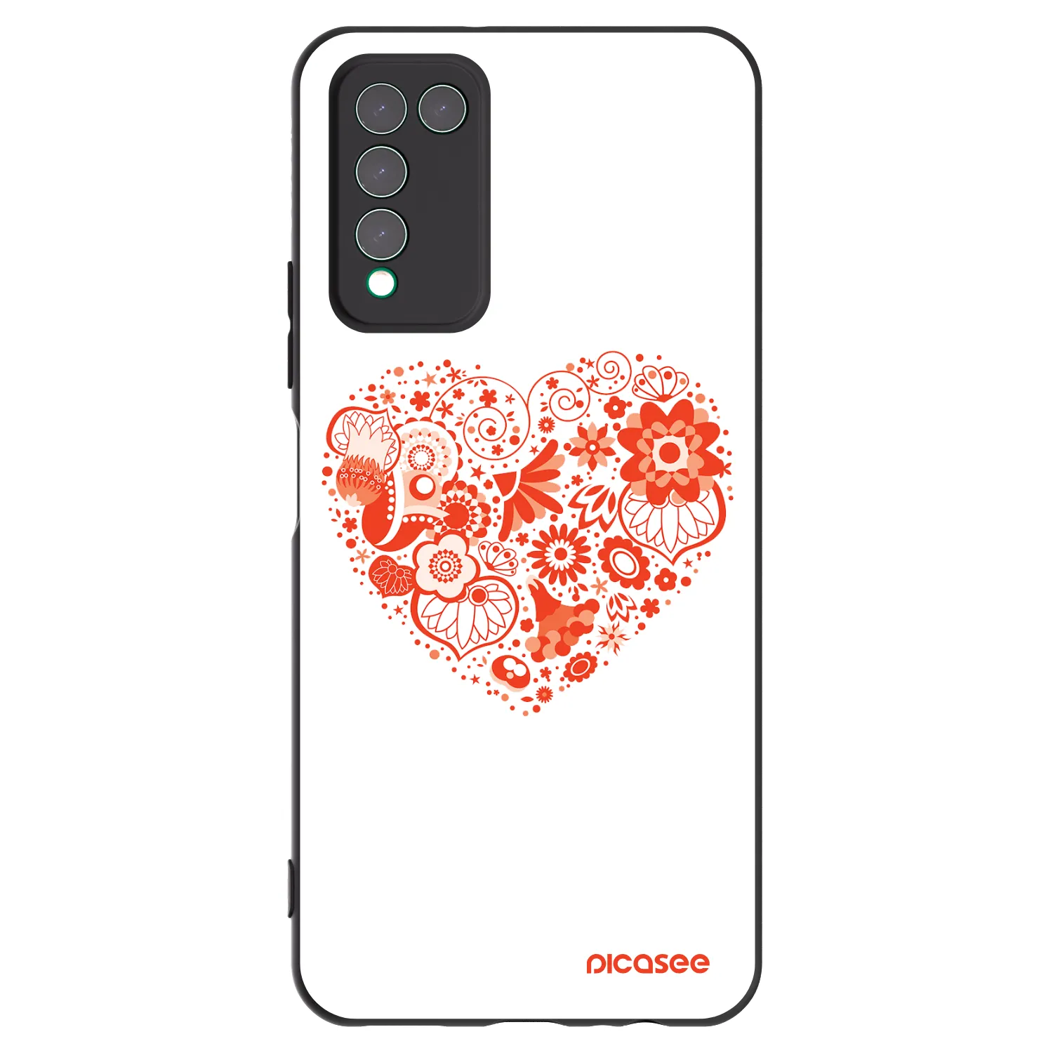 Picasee husă neagră din silicon pentru Honor 10X Lite - Big heart