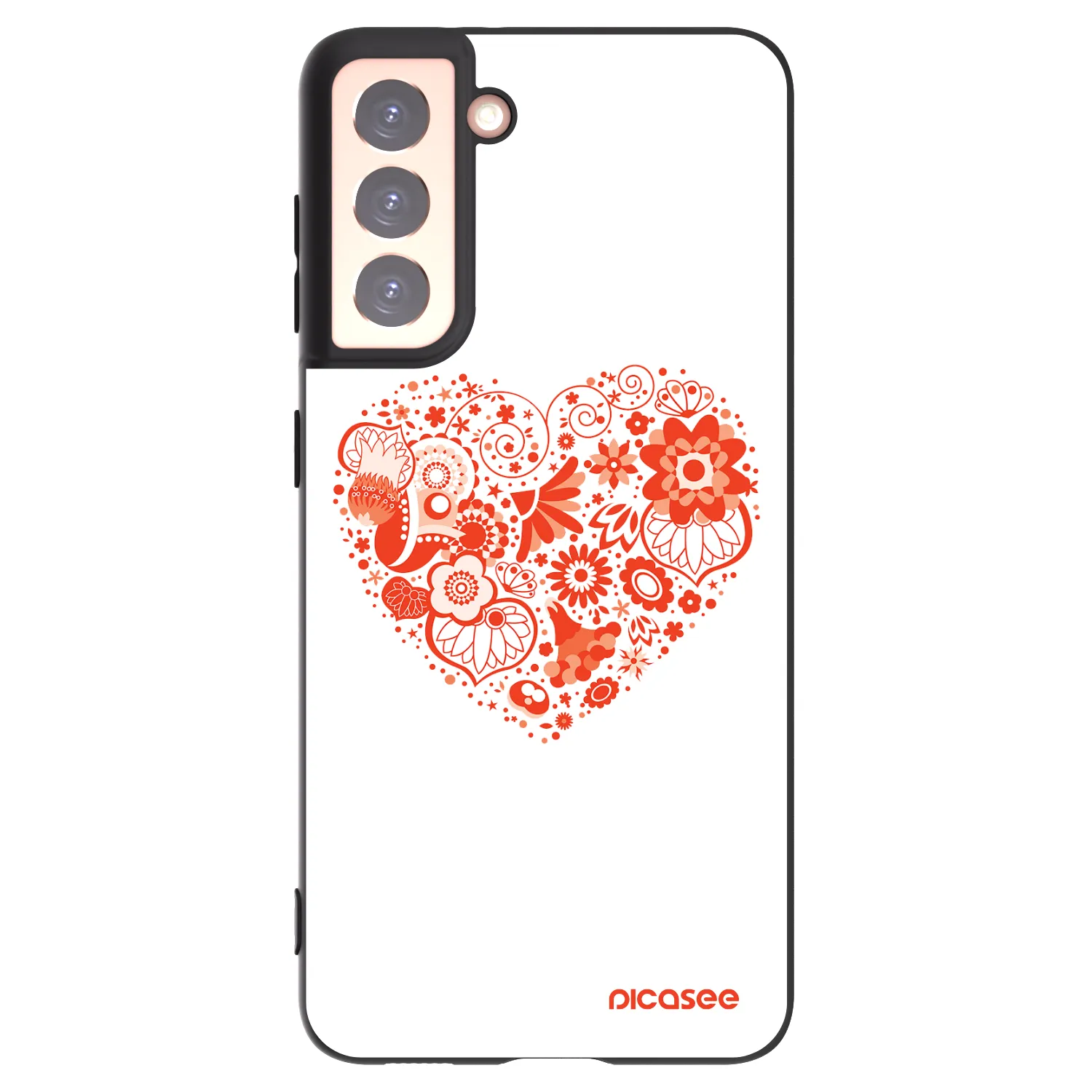 Picasee husă neagră din silicon pentru Samsung Galaxy S21 5G G991B - Big heart