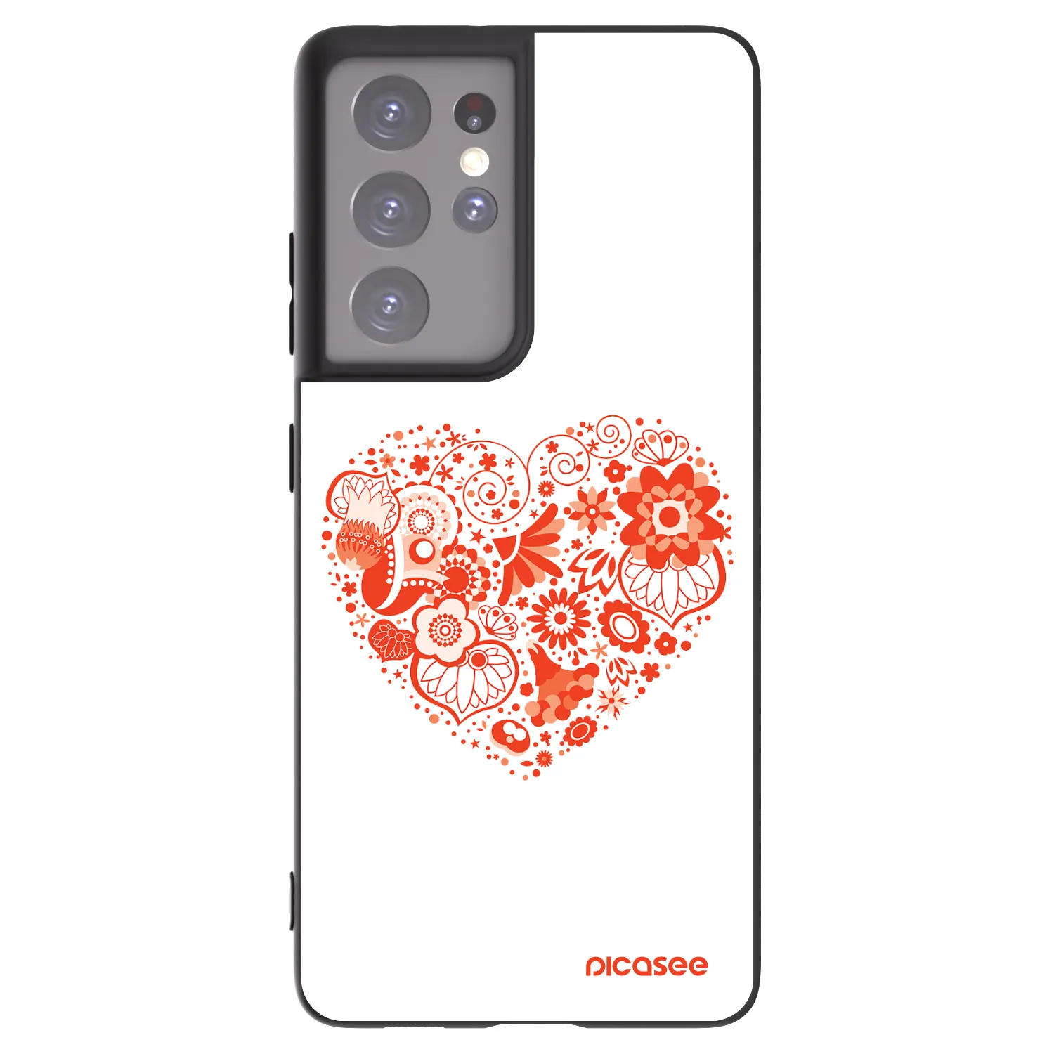 Picasee husă neagră din silicon pentru Samsung Galaxy S21 Ultra 5G G998B - Big heart