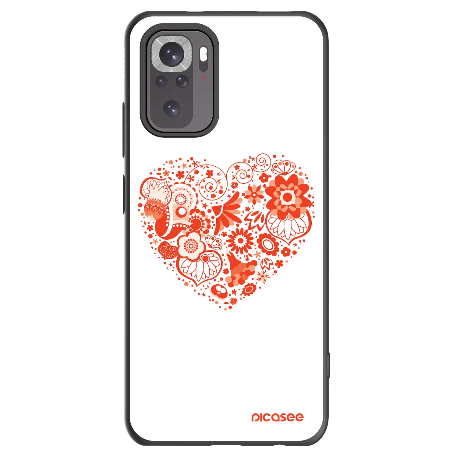 Picasee husă neagră din silicon pentru Xiaomi Redmi Note 10 - Big heart