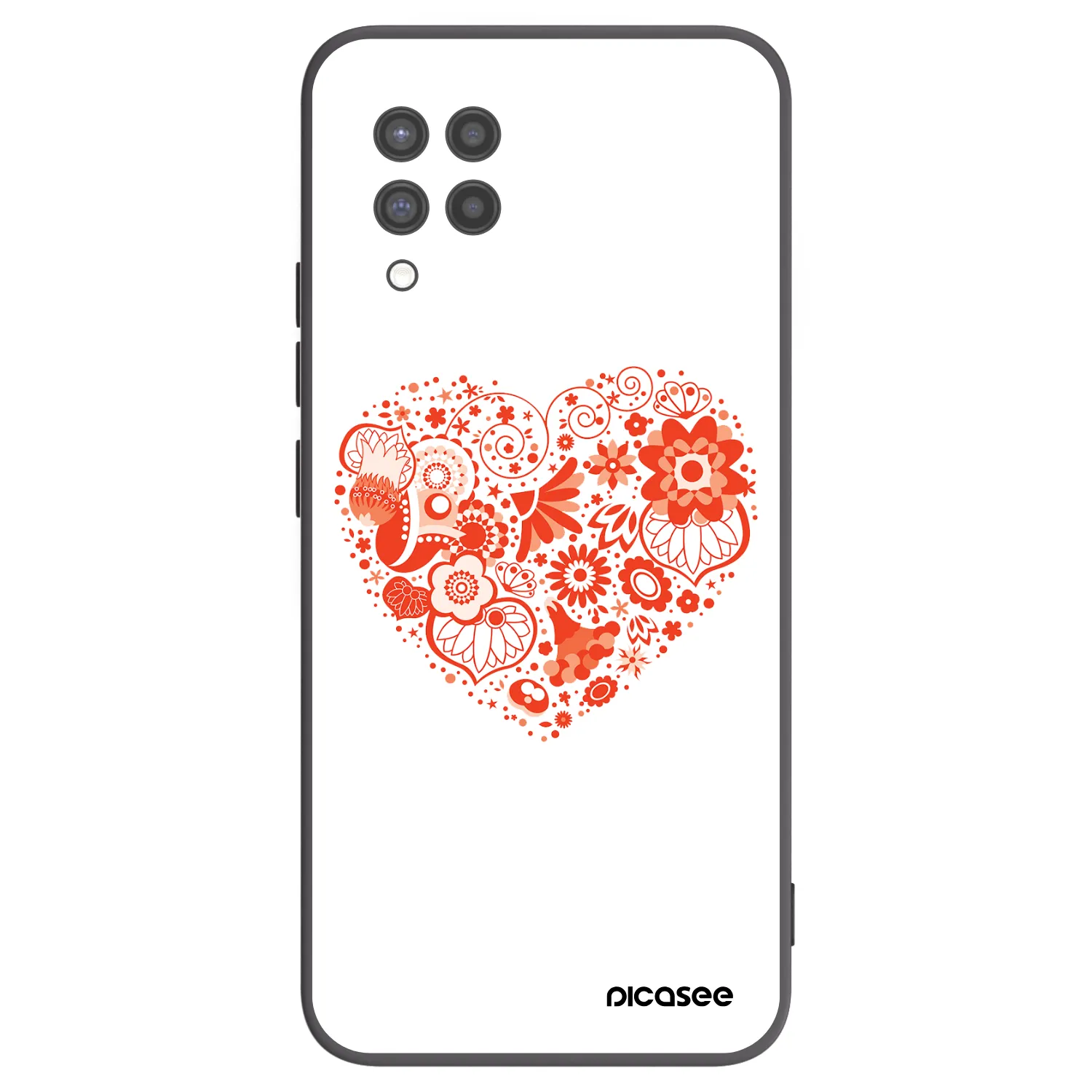 Picasee husă neagră din silicon pentru Samsung Galaxy A42 A426B - Big heart