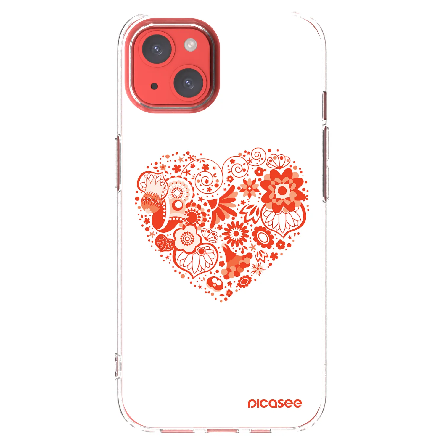 Picasee husă transparentă din silicon pentru Apple iPhone 13 - Big heart