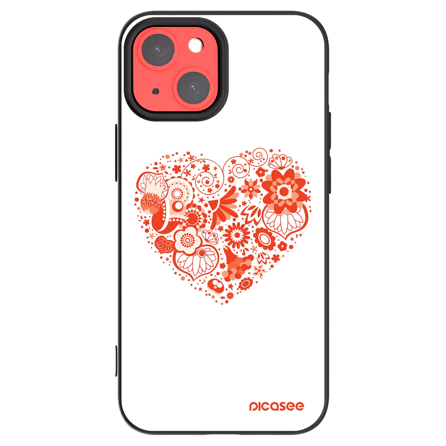 Picasee husă neagră din silicon pentru Apple iPhone 13 mini - Big heart