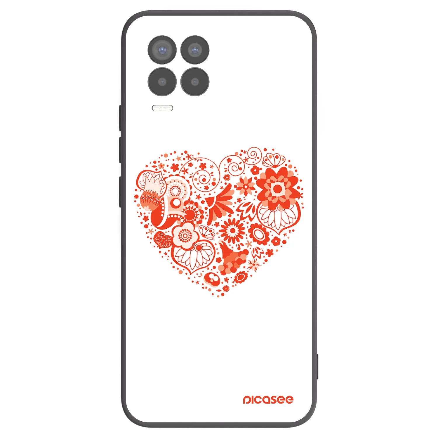 Picasee husă neagră din silicon pentru Realme 8 4G - Big heart