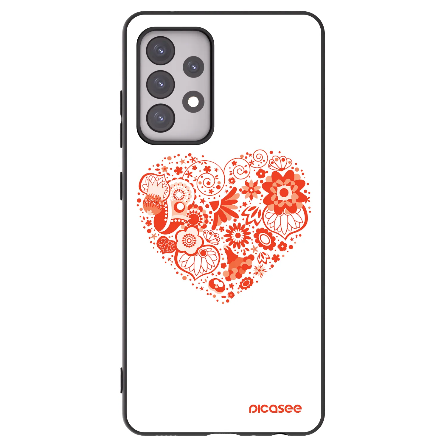 Picasee husă neagră din silicon pentru Samsung Galaxy A52s 5G A528B - Big heart