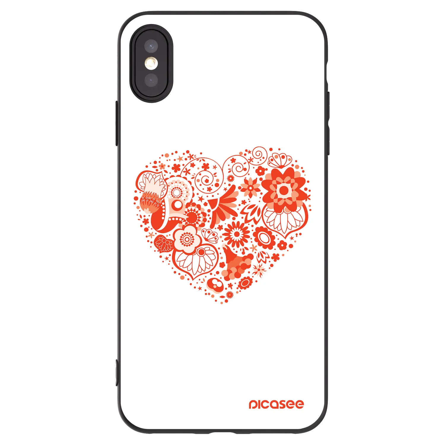 Picasee husă neagră din silicon pentru Apple iPhone XS Max - Big heart