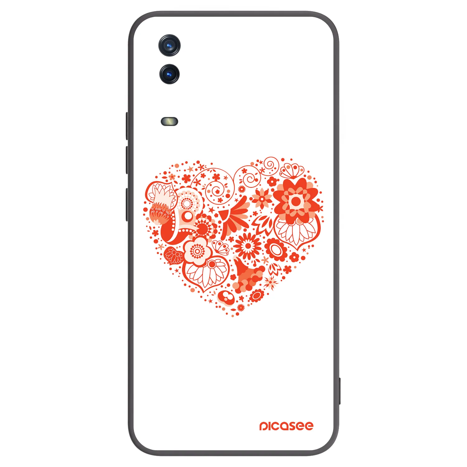 Picasee husă neagră din silicon pentru Vivo Y11s - Big heart