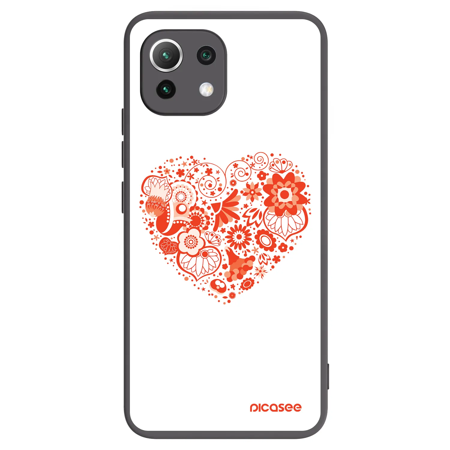 Picasee husă neagră din silicon pentru Xiaomi 11 Lite 5G NE - Big heart