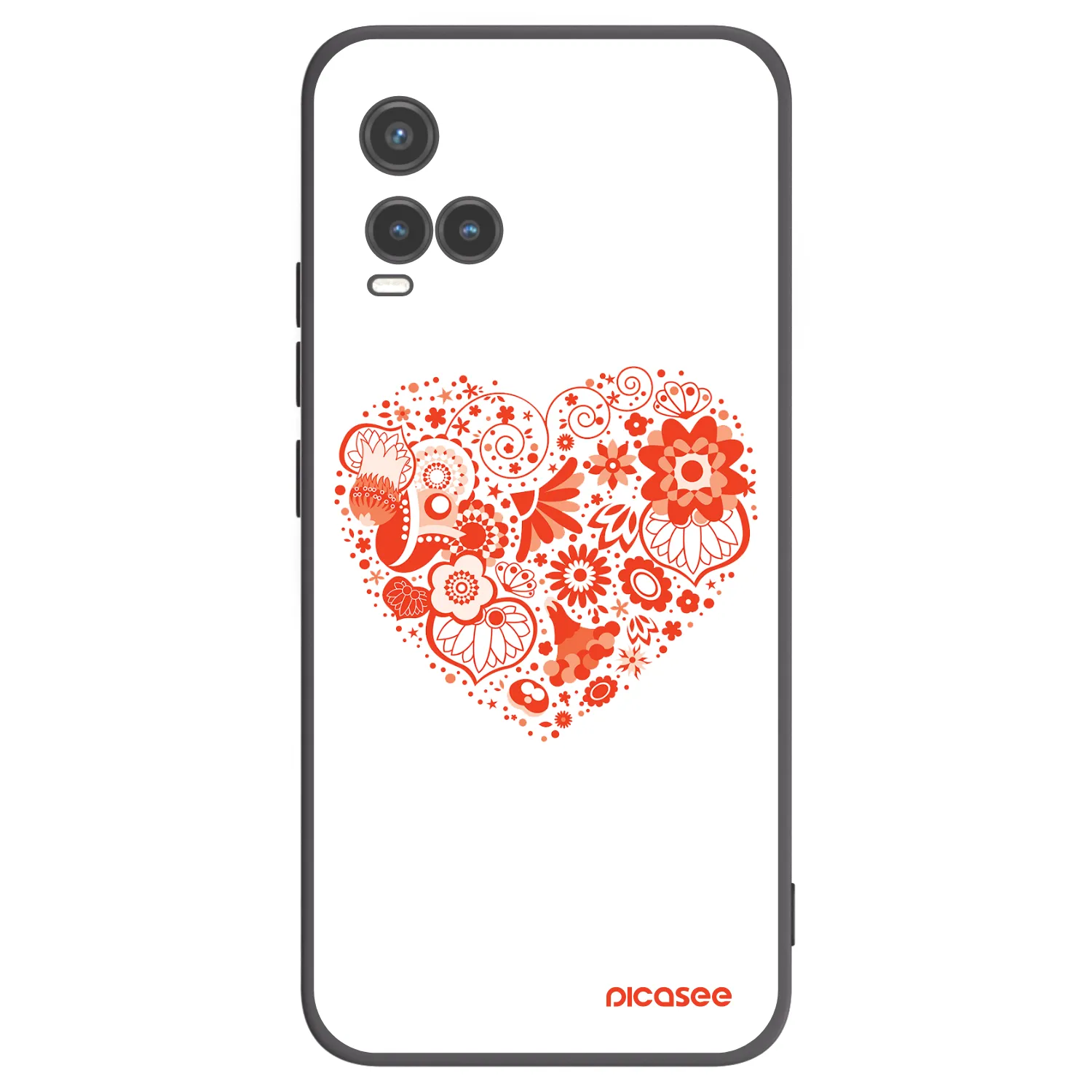 Picasee husă neagră din silicon pentru Vivo Y33s - Big heart