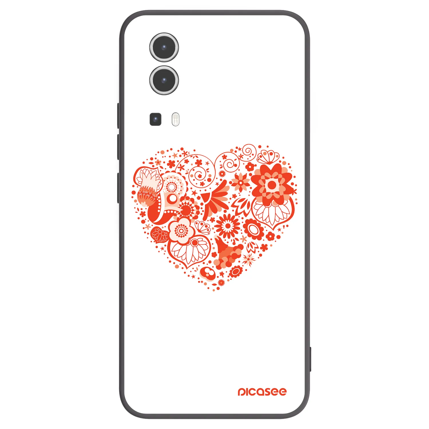 Picasee husă neagră din silicon pentru Vivo Y72 5G - Big heart