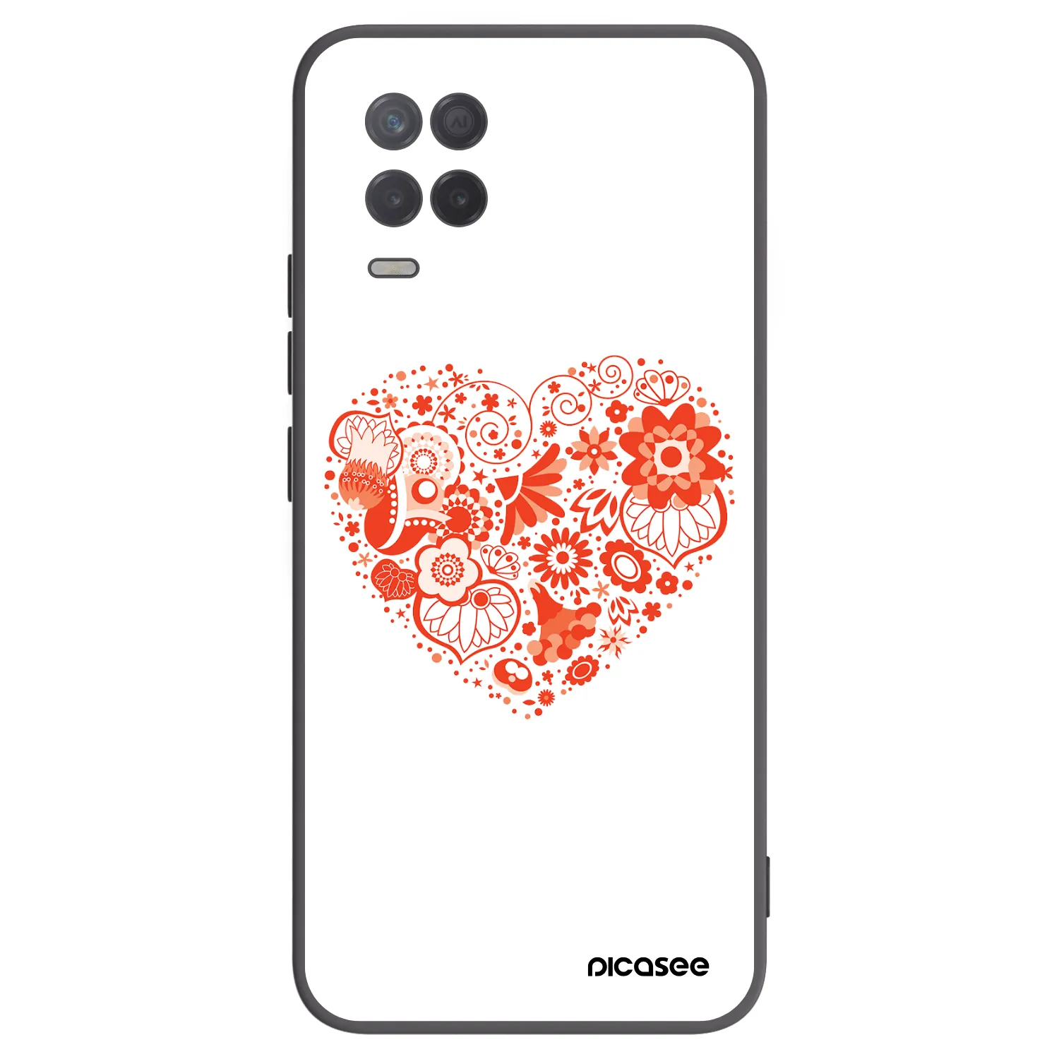 Picasee husă neagră din silicon pentru Realme 8 5G - Big heart