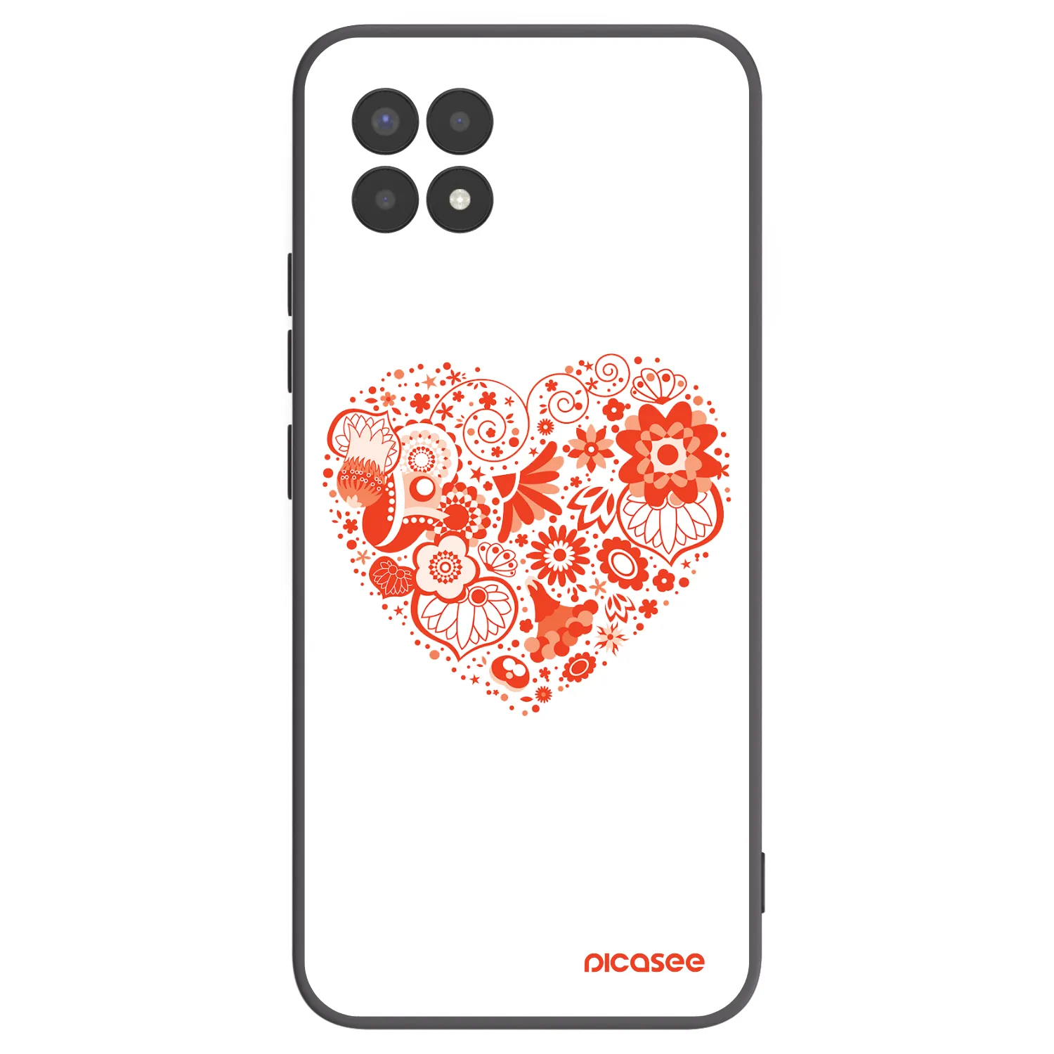 Picasee husă neagră din silicon pentru Realme 8i - Big heart