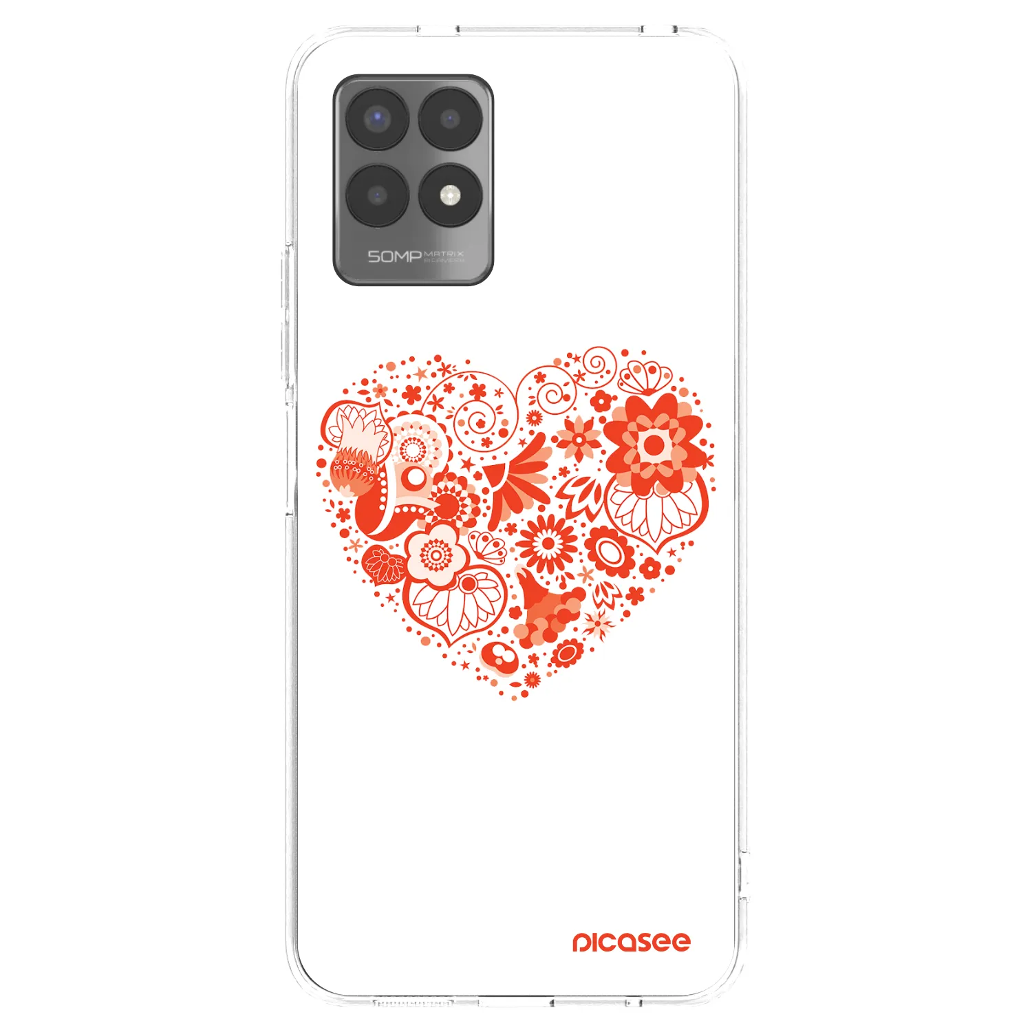 Picasee husă transparentă din silicon pentru Realme 8i - Big heart