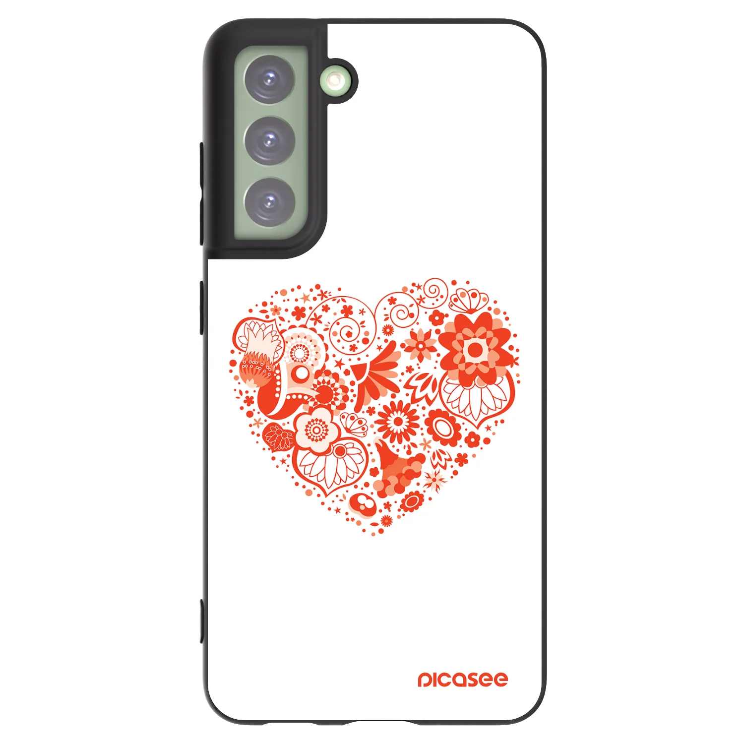 Picasee husă neagră din silicon pentru Samsung Galaxy S21 FE 5G - Big heart