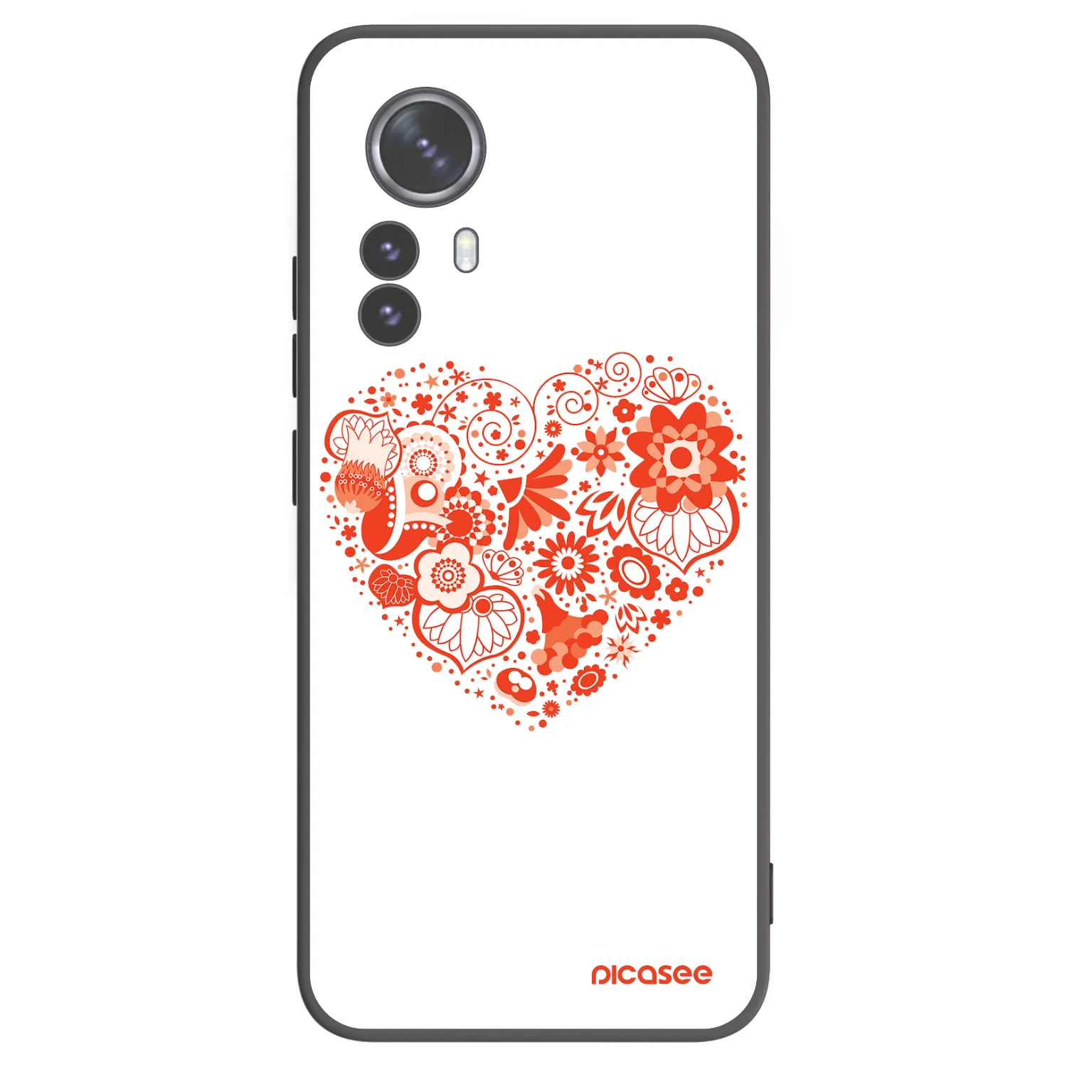 Picasee husă neagră din silicon pentru Xiaomi 12 Pro - Big heart