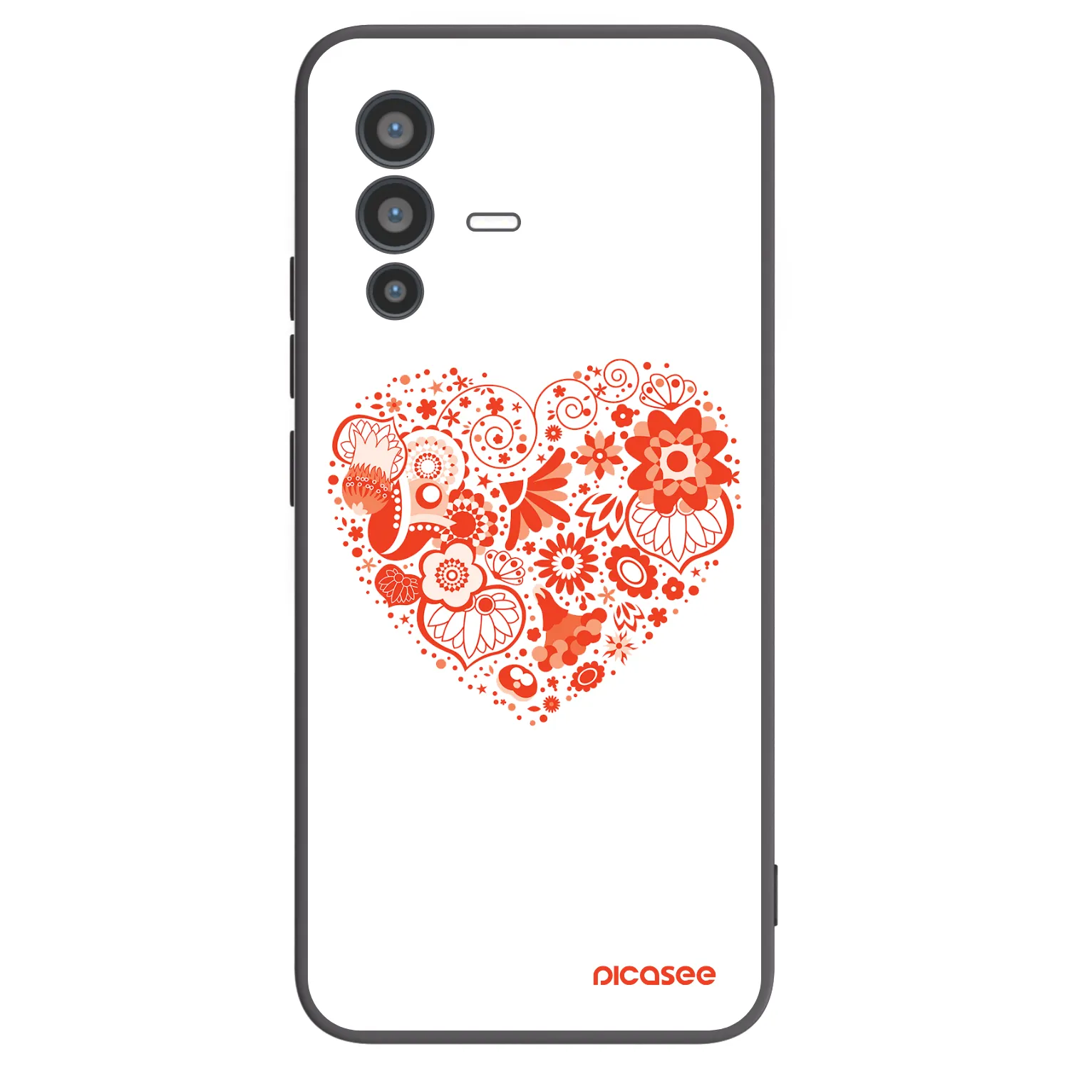 Picasee husă neagră din silicon pentru Vivo V23 5G - Big heart