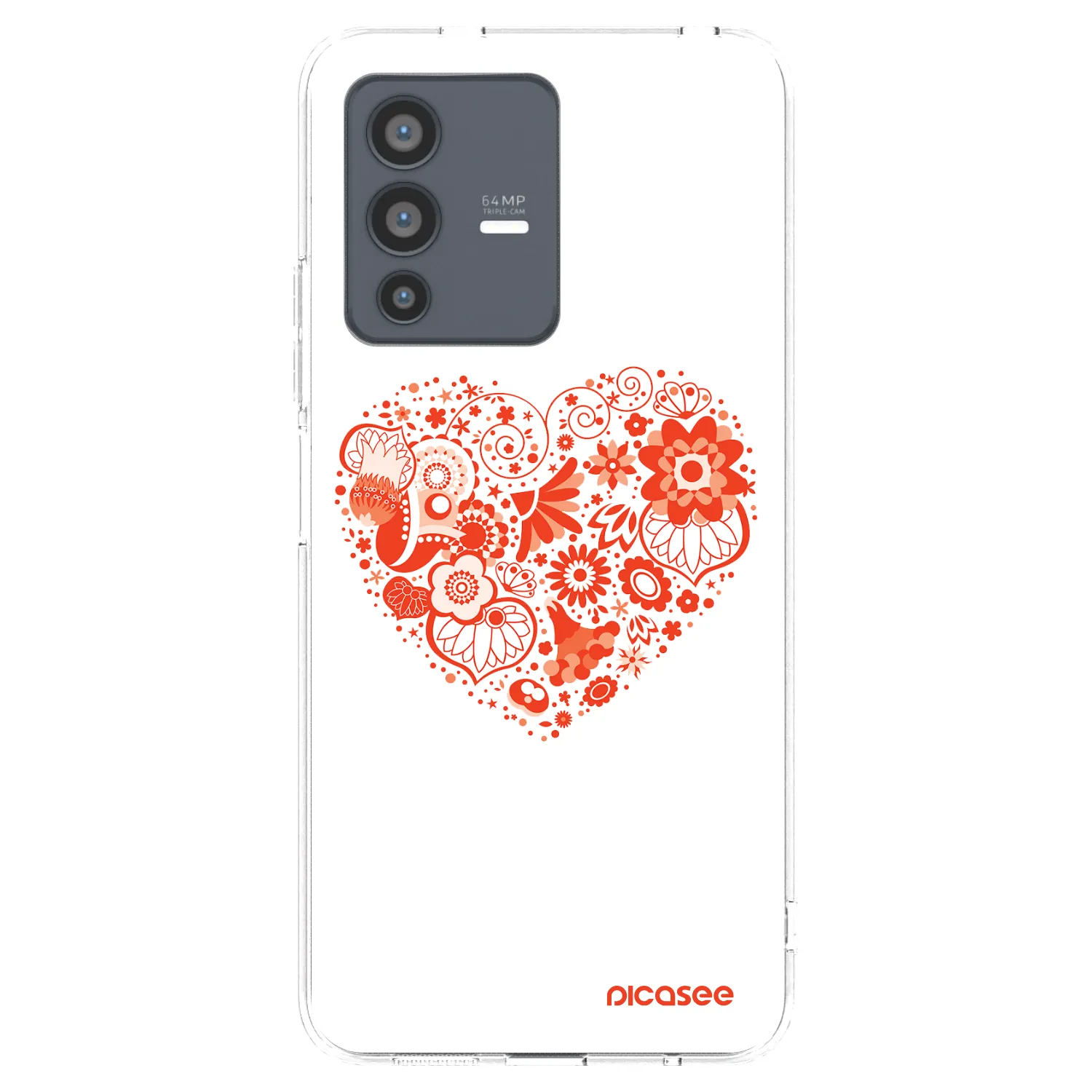 Picasee husă transparentă din silicon pentru Vivo V23 5G - Big heart