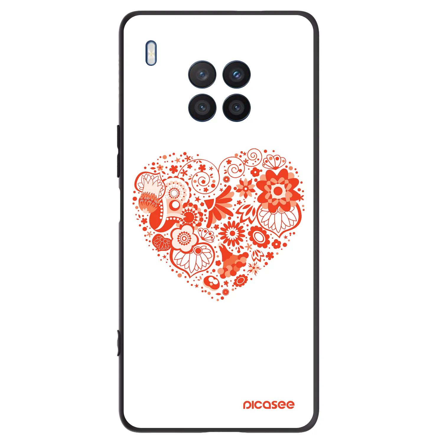 Picasee husă neagră din silicon pentru Honor 50 Lite - Big heart