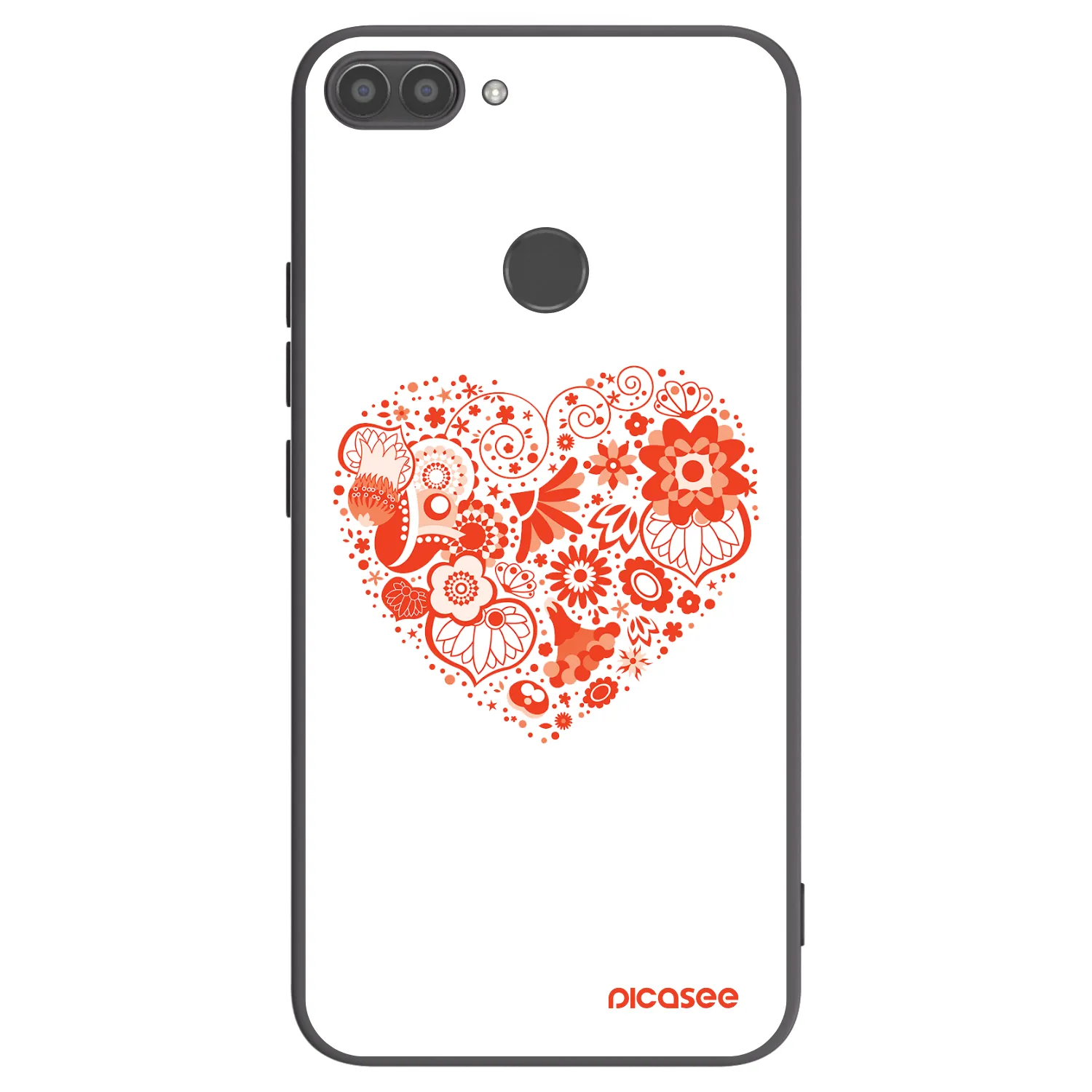 Picasee husă neagră din silicon pentru Huawei P Smart - Big heart