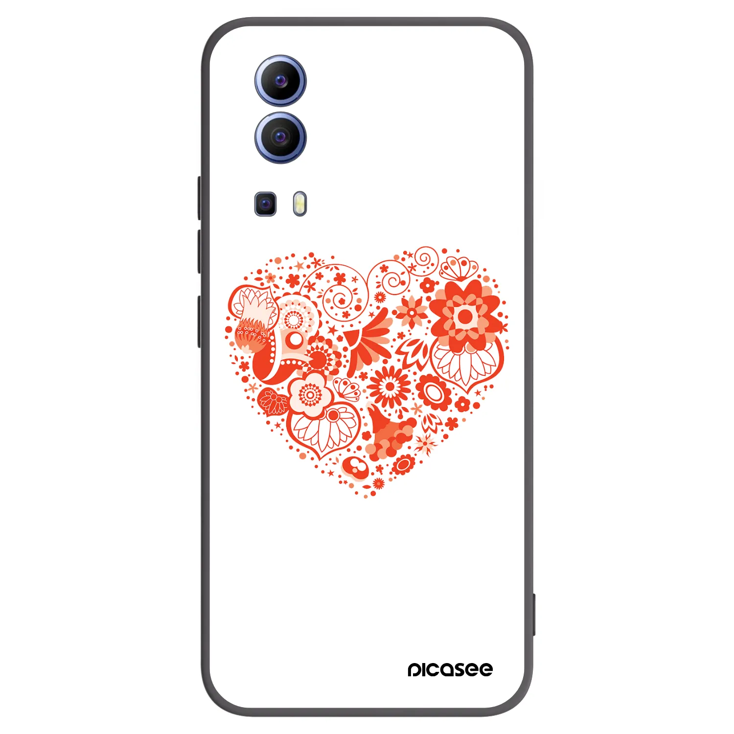Picasee husă neagră din silicon pentru Vivo Y52 5G - Big heart