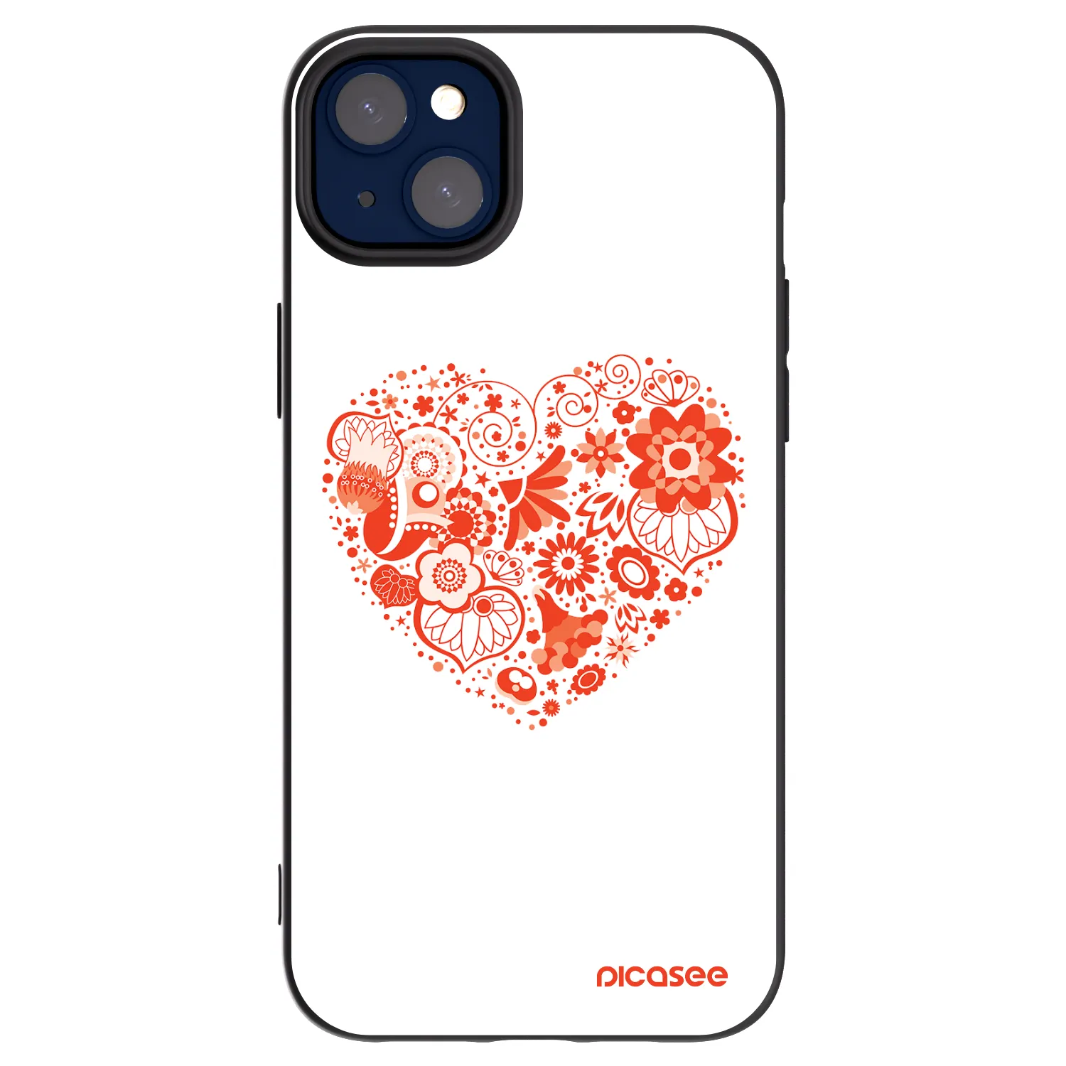 Picasee husă neagră din silicon pentru Apple iPhone 14 Plus - Big heart