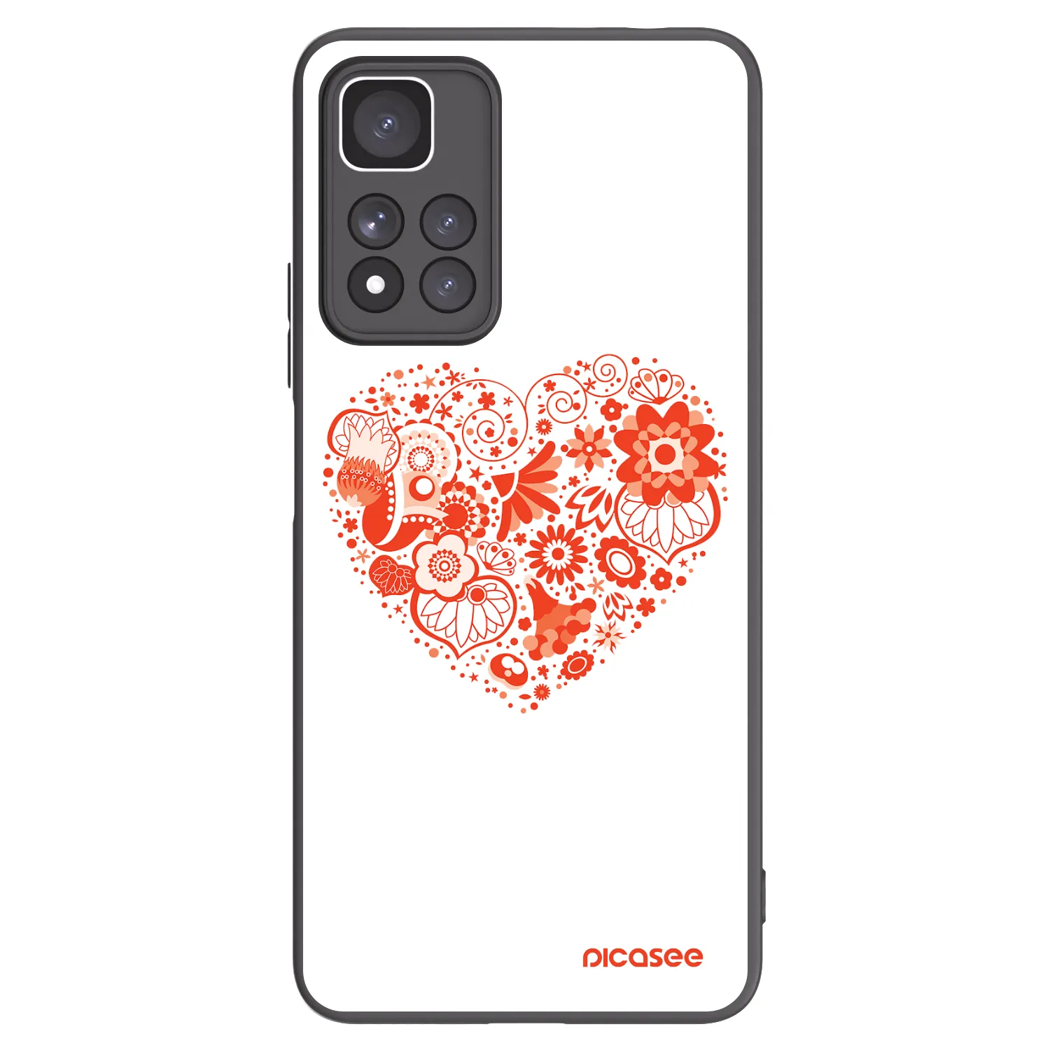 Picasee husă neagră din silicon pentru Xiaomi Redmi Note 11 Pro+ 5G - Big heart