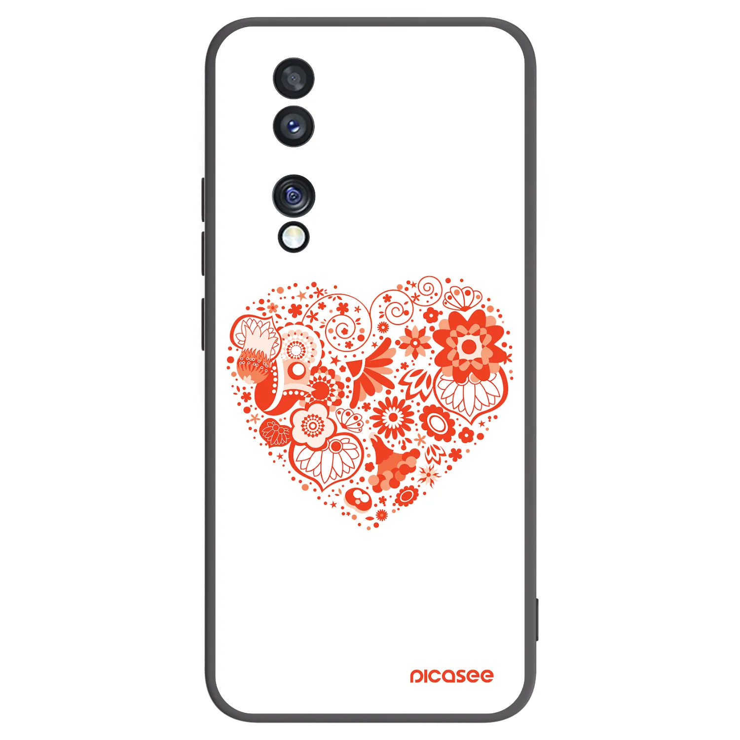Picasee husă neagră din silicon pentru Honor 70 - Big heart