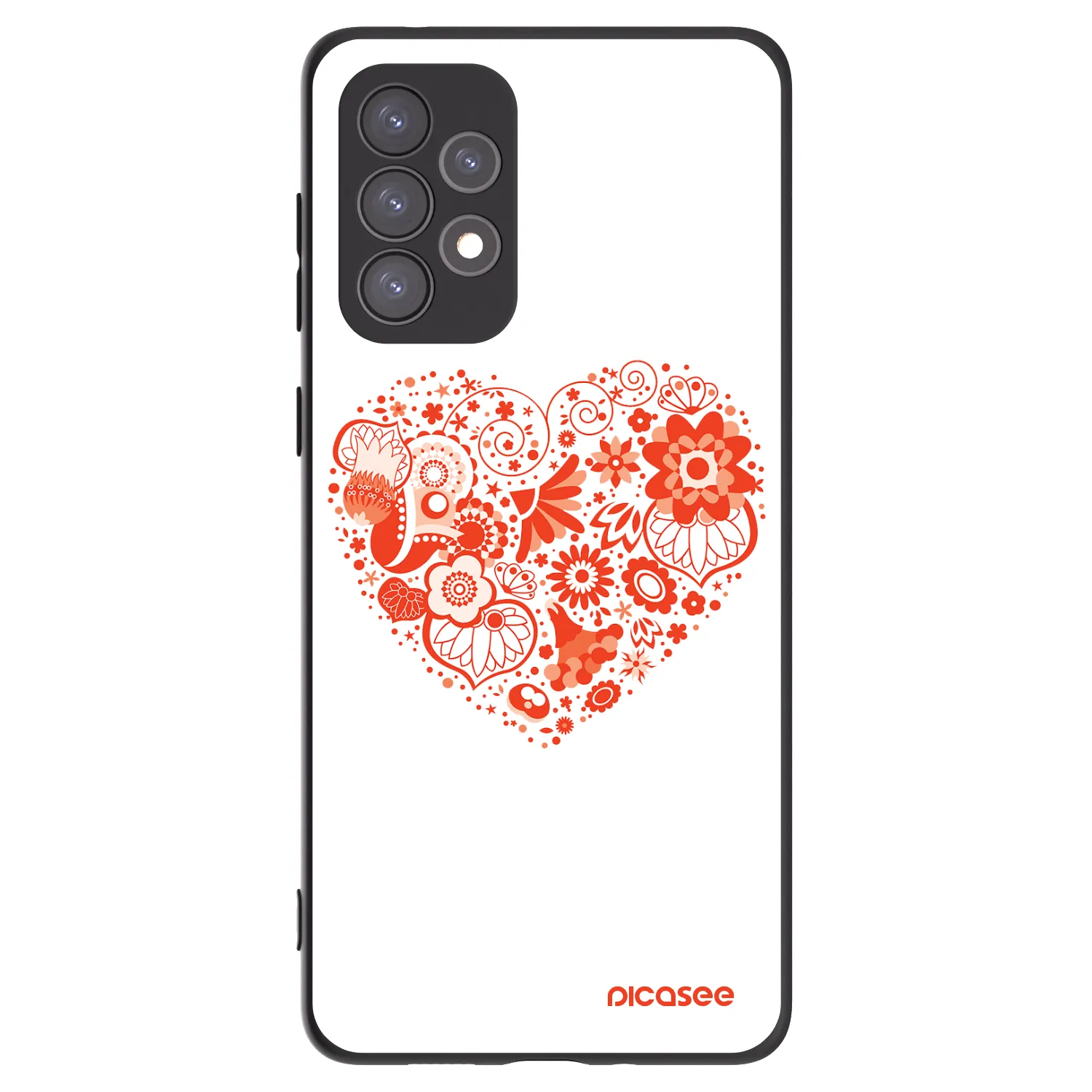 Picasee husă neagră din silicon pentru Samsung Galaxy A73 5G - Big heart