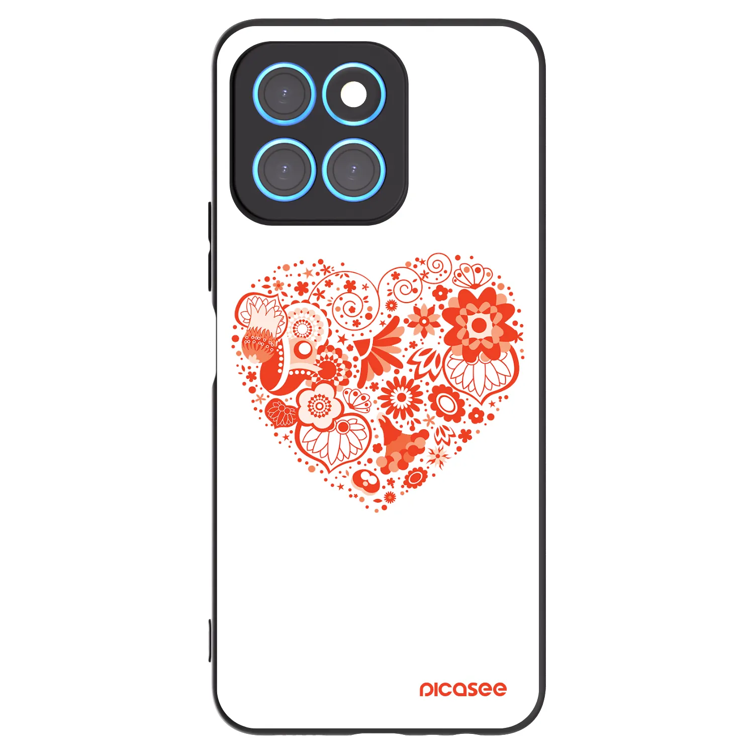 Picasee husă neagră din silicon pentru Honor X8 5G - Big heart