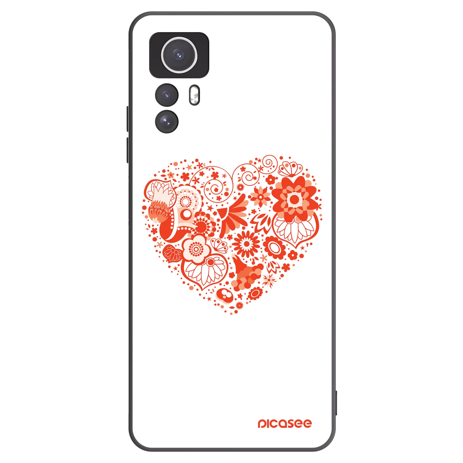 Picasee husă neagră din silicon pentru Xiaomi Redmi Note 12S - Big heart