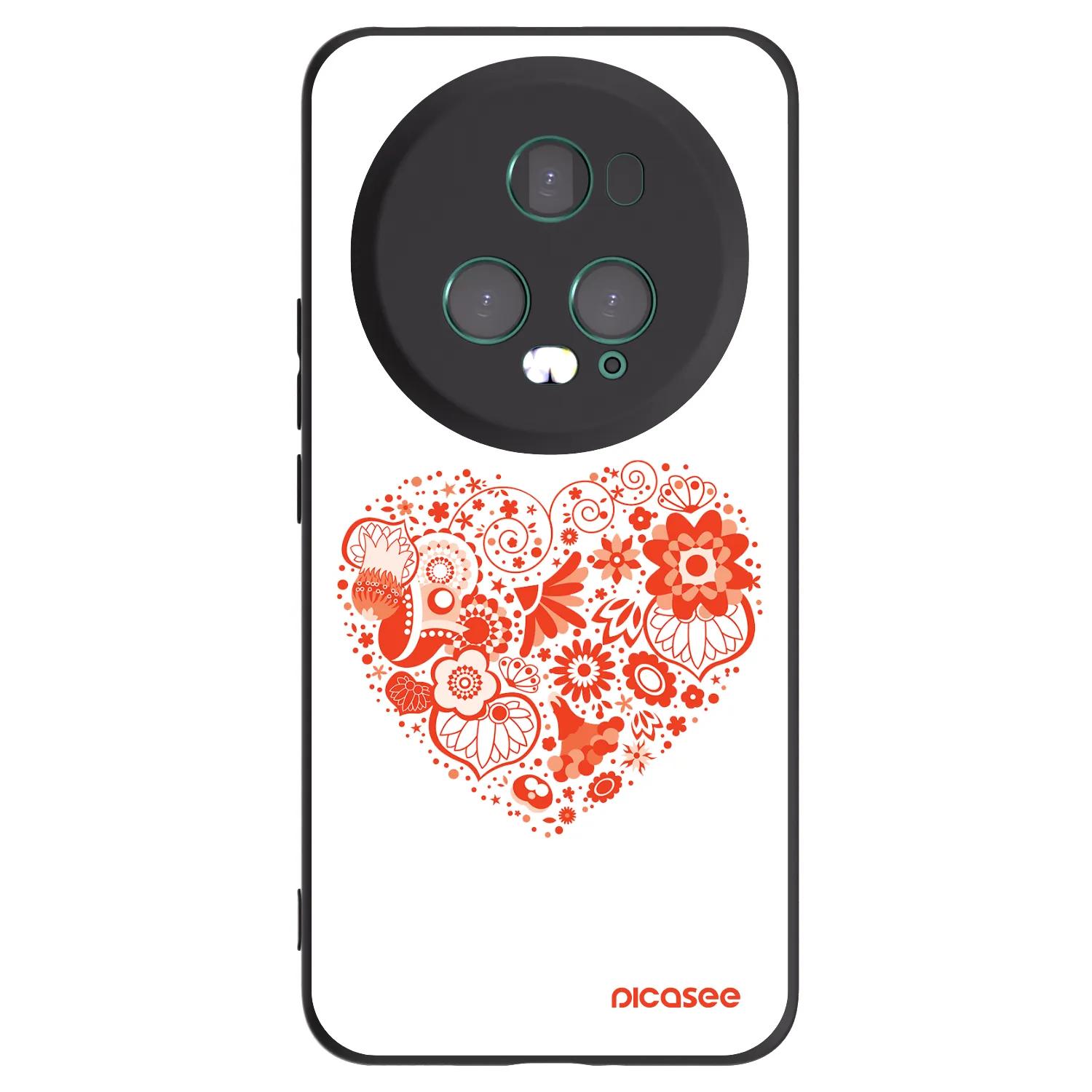 Picasee husă neagră din silicon pentru Honor Magic5 Pro - Big heart