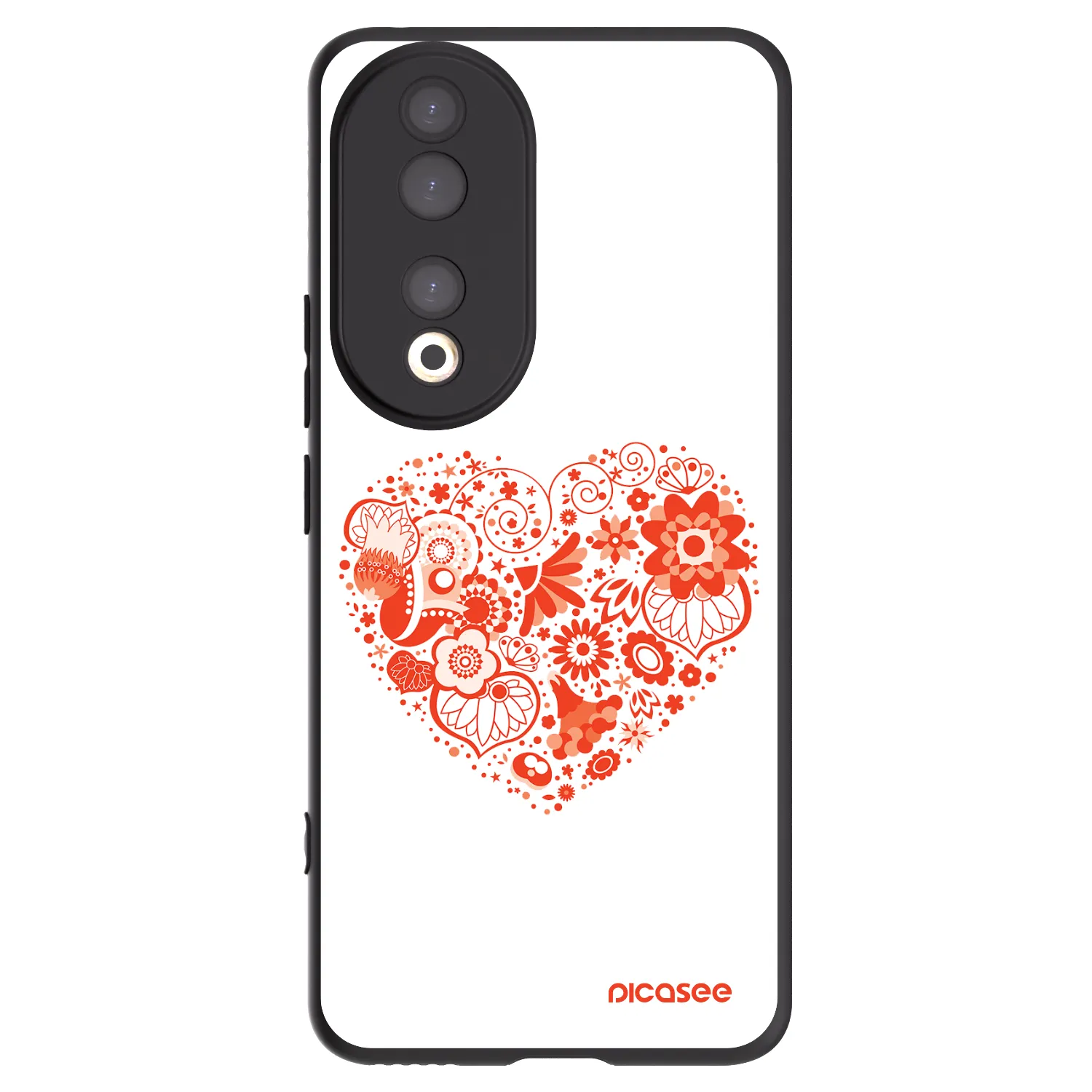 Picasee husă neagră din silicon pentru Honor 90 5G - Big heart