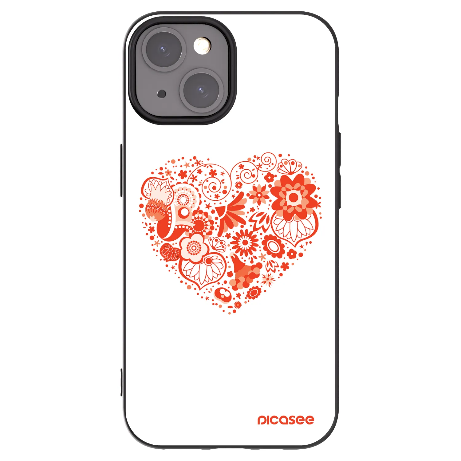 Picasee husă neagră din silicon pentru Apple iPhone 15 - Big heart