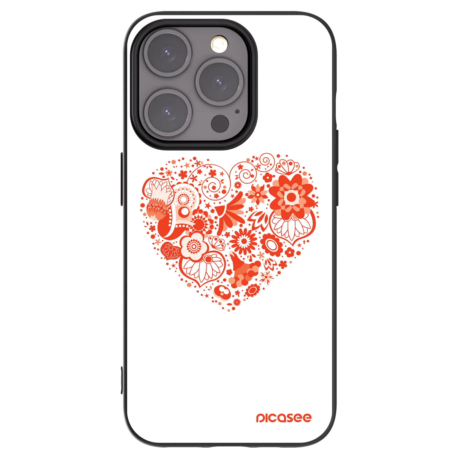 Picasee husă neagră din silicon pentru Apple iPhone 15 Pro - Big heart