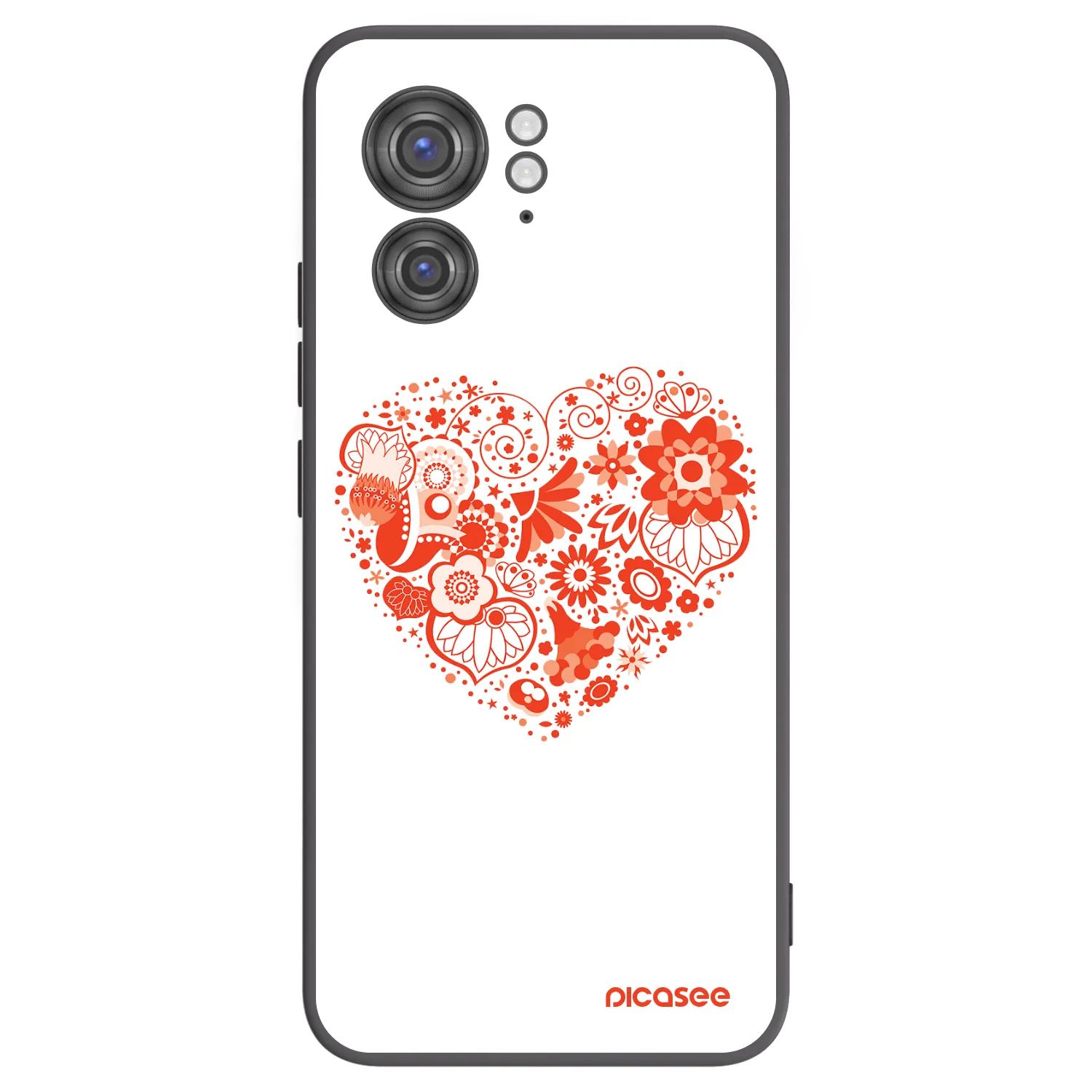 Picasee husă neagră din silicon pentru Motorola Edge 40 - Big heart