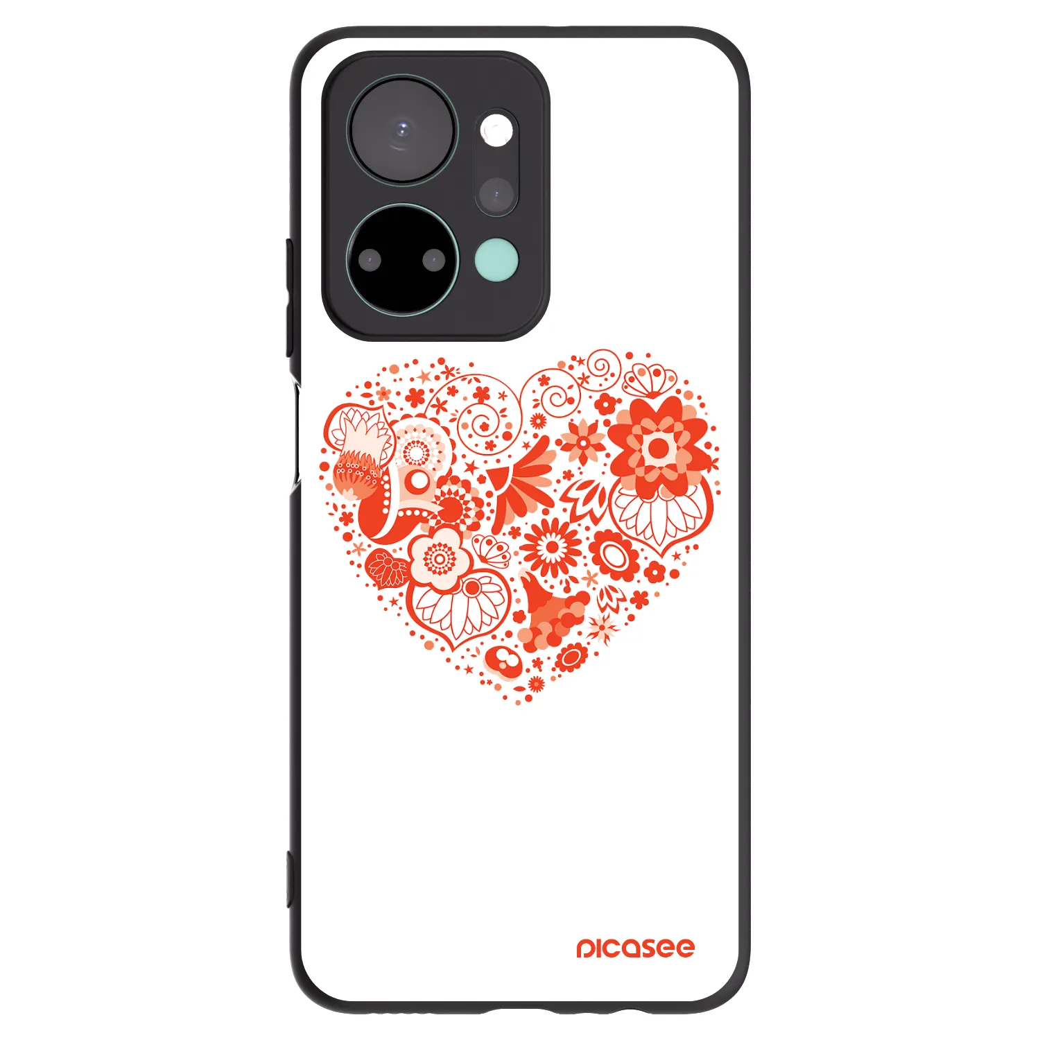 Picasee husă neagră din silicon pentru Honor X7a - Big heart