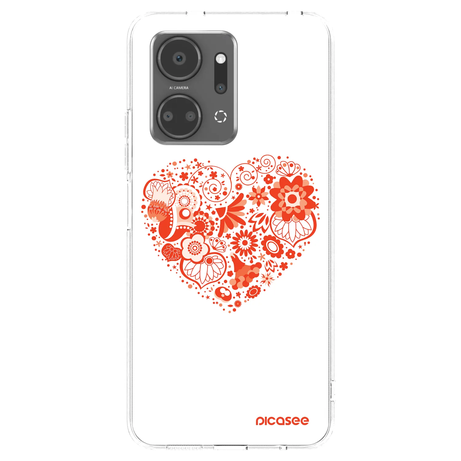 Picasee husă transparentă din silicon pentru Honor X7a - Big heart
