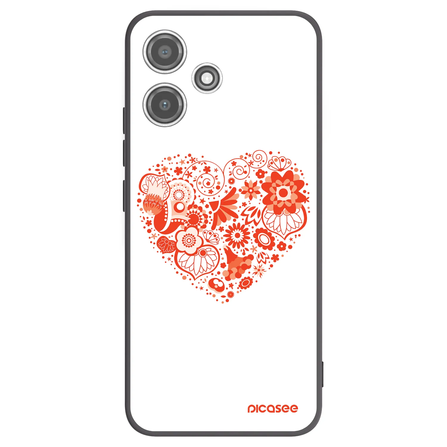 Picasee husă neagră din silicon pentru Xiaomi Redmi 12 5G - Big heart
