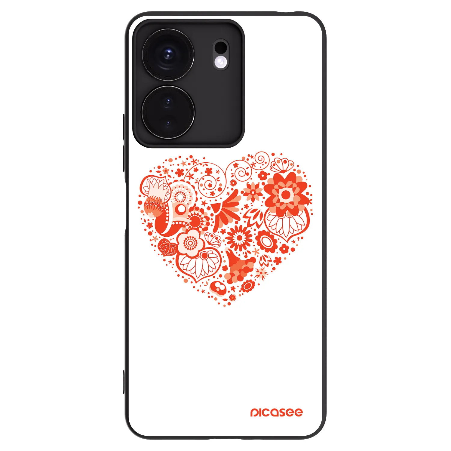 Picasee husă neagră din silicon pentru Xiaomi Redmi 13C 4G - Big heart