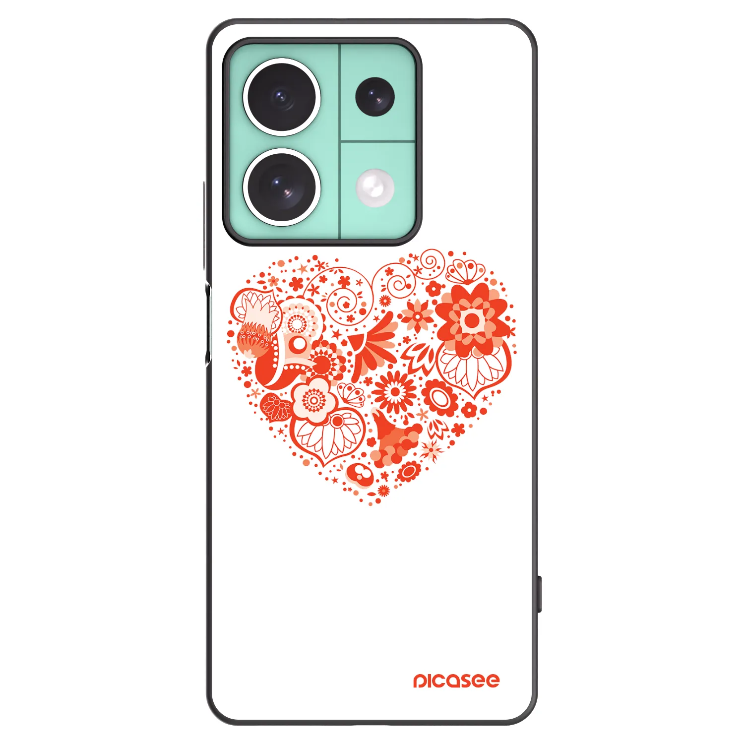 Picasee husă neagră din silicon pentru Xiaomi Redmi Note 13 5G - Big heart