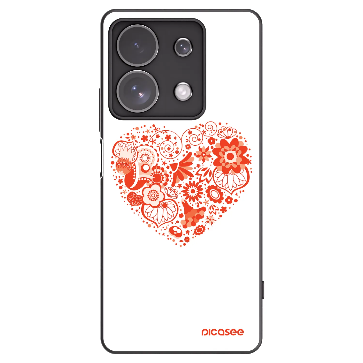 Picasee husă neagră din silicon pentru Xiaomi Redmi Note 13 Pro 4G - Big heart