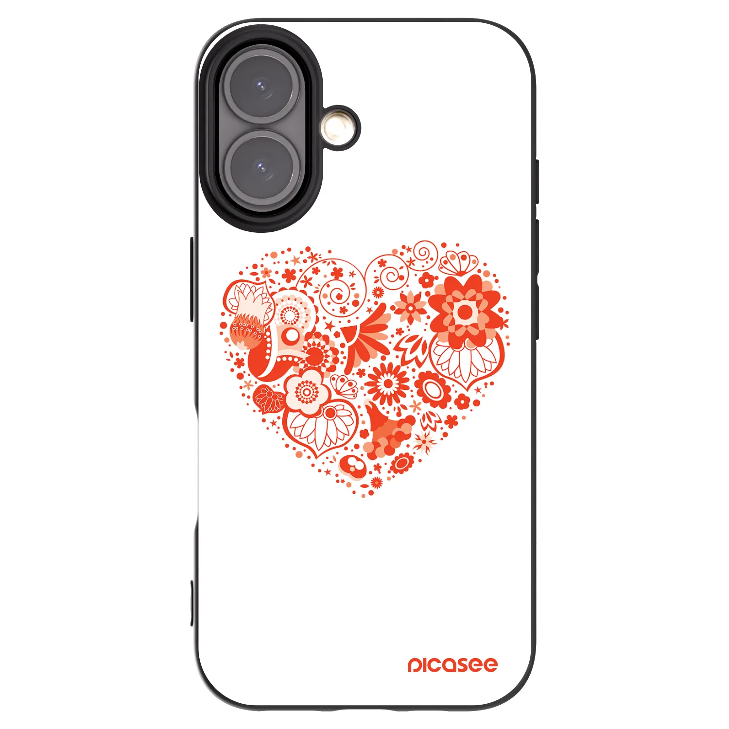 Picasee husă neagră din silicon pentru Apple iPhone 16 - Big heart