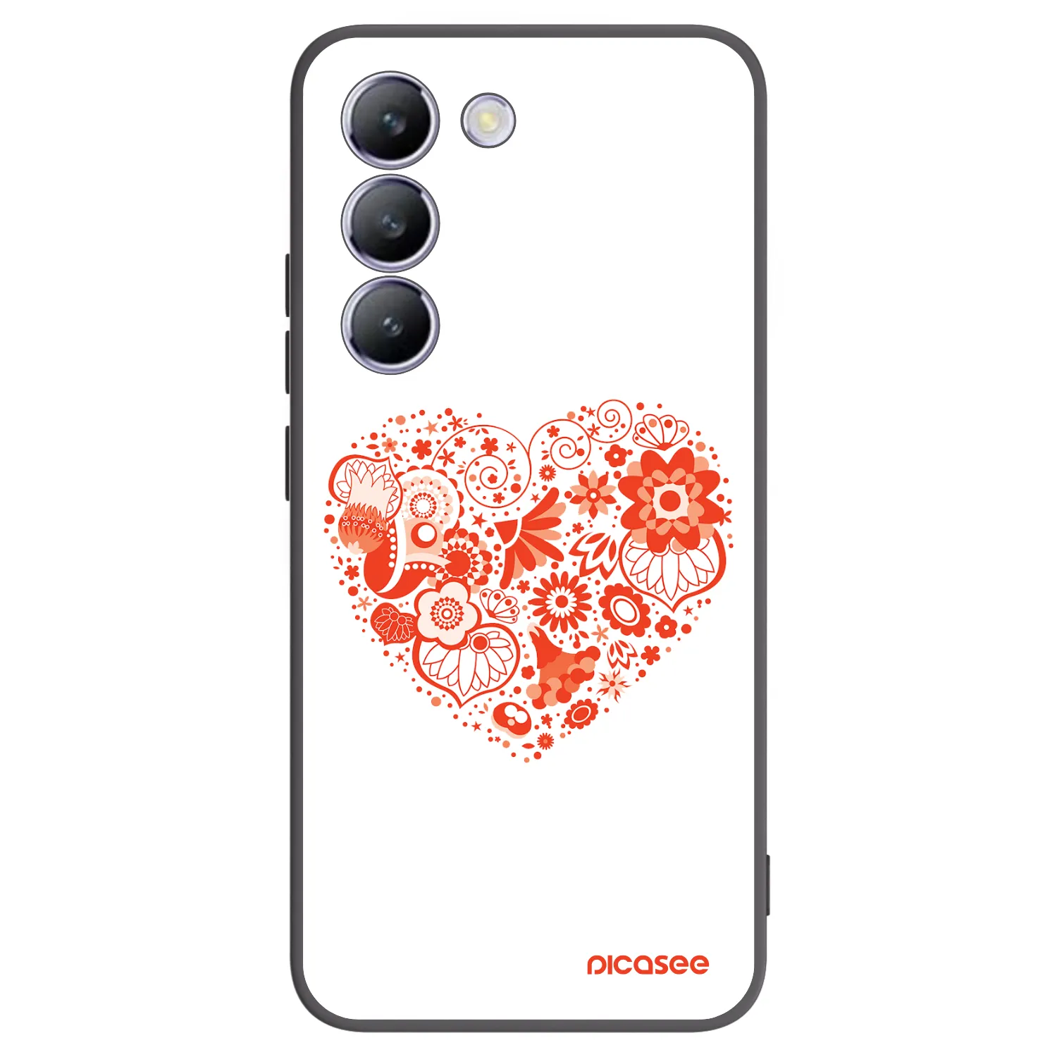 Picasee husă neagră din silicon pentru Vivo V40 SE 5G - Big heart