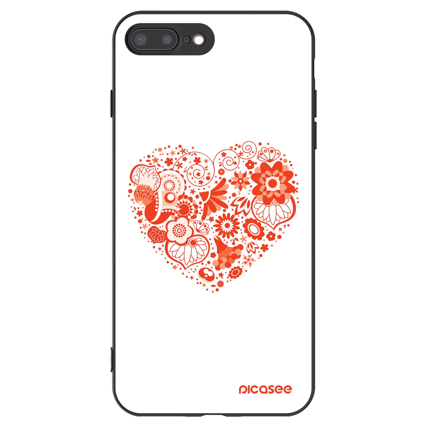 Picasee husă neagră din silicon pentru Apple iPhone 8 Plus - Big heart