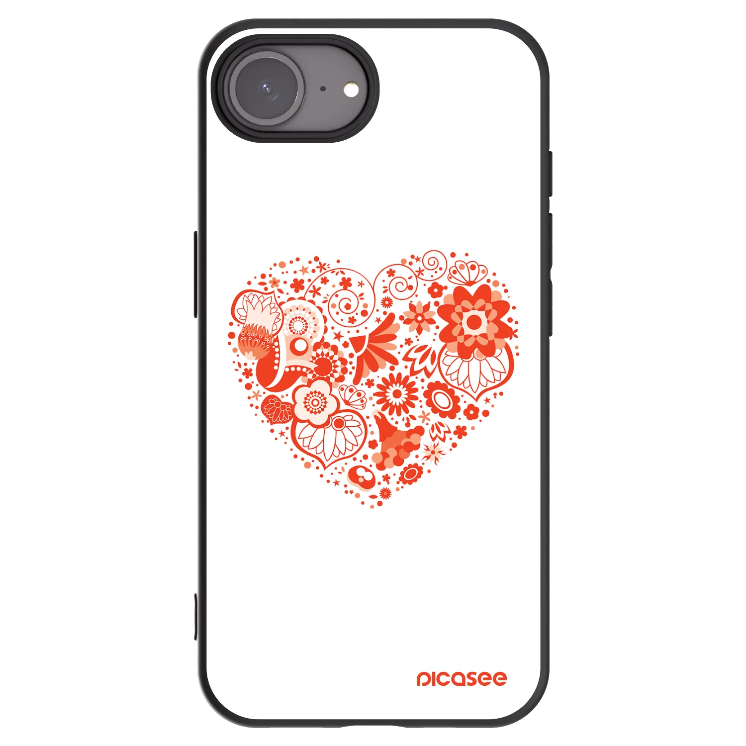 Picasee husă neagră din silicon pentru Apple iPhone 16e - Big heart