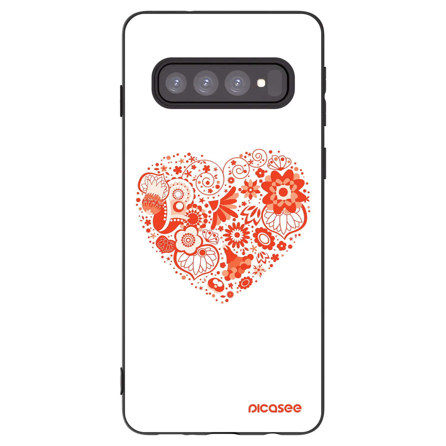 Picasee husă neagră din silicon pentru Samsung Galaxy S10 G973 - Big heart