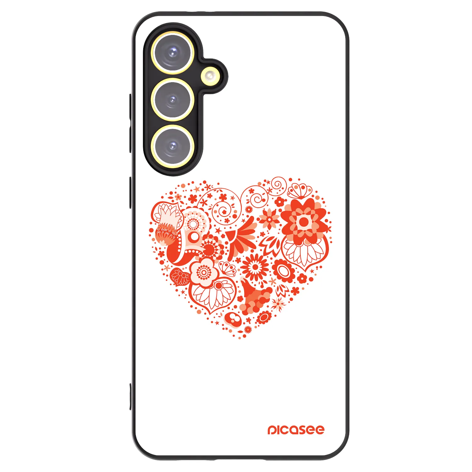 Picasee husă neagră din silicon pentru Samsung Galaxy S24 FE S721B - Big heart