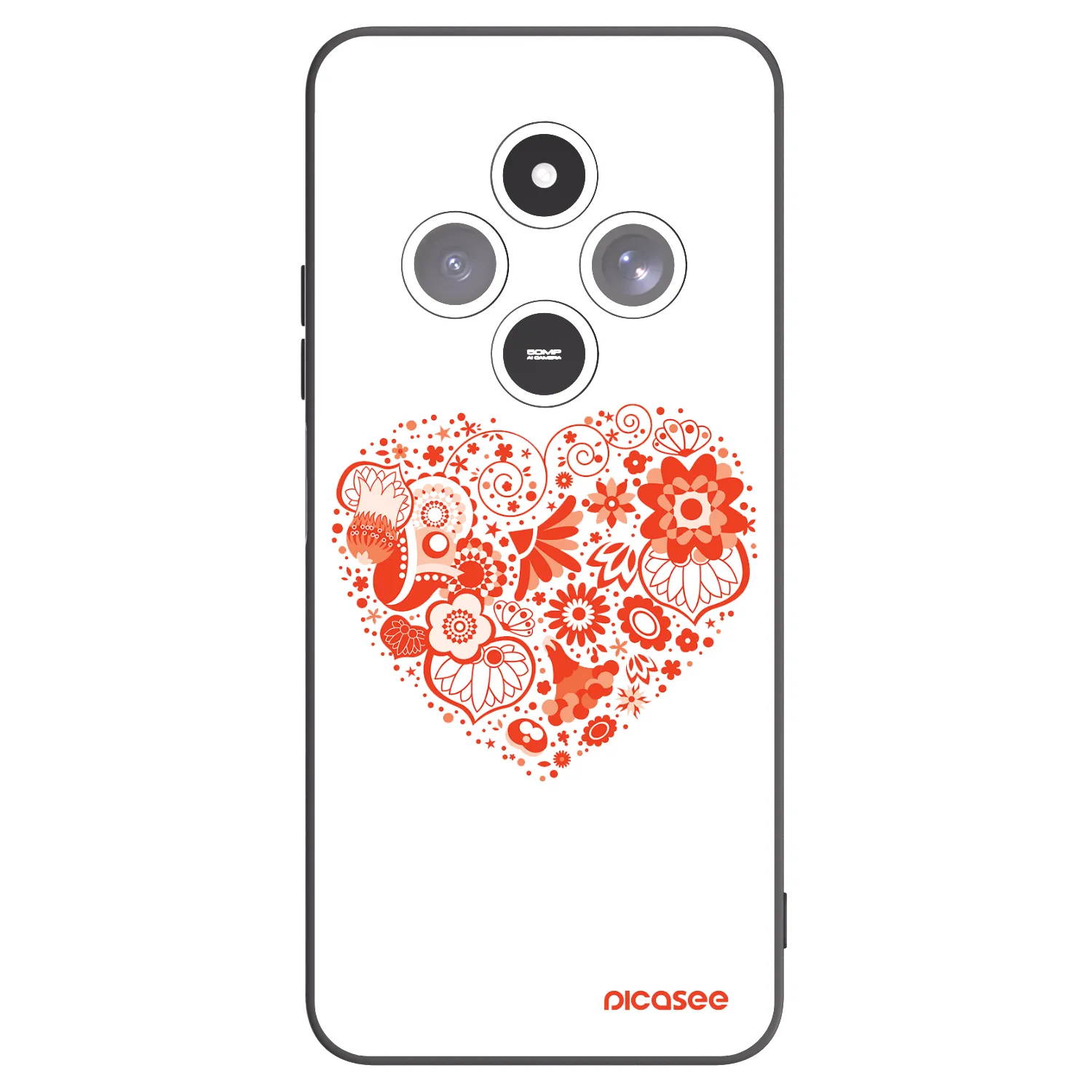 Picasee husă neagră din silicon pentru Xiaomi Redmi 14C - Big heart